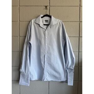 Tom Ford French Cuff Blue Button Down Shirt size 44 (17 1/2)